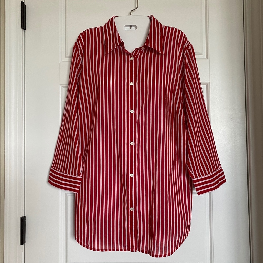 LRL Woman button down striped blouse